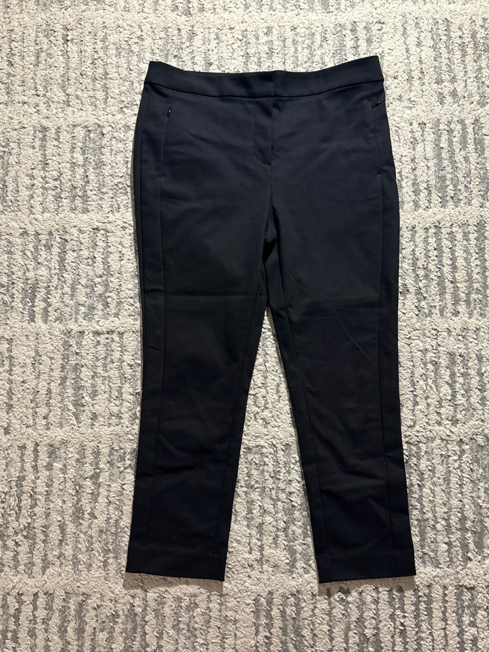 Loft Ann Taylor black smart straight leg trouser pants size 10 petite